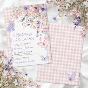 Little Butterfly Wildflower Baby Shower Invitation