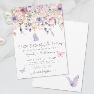 Little Butterfly Wildflower Baby Shower Invitation