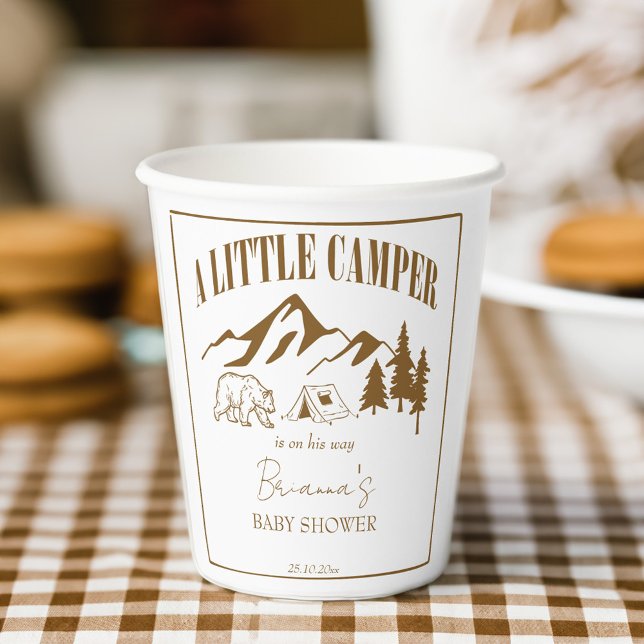 Little camper boho baby shower personalised paper cups (Little camper boho adventure awaits baby shower personalized paper cups customized table decor)