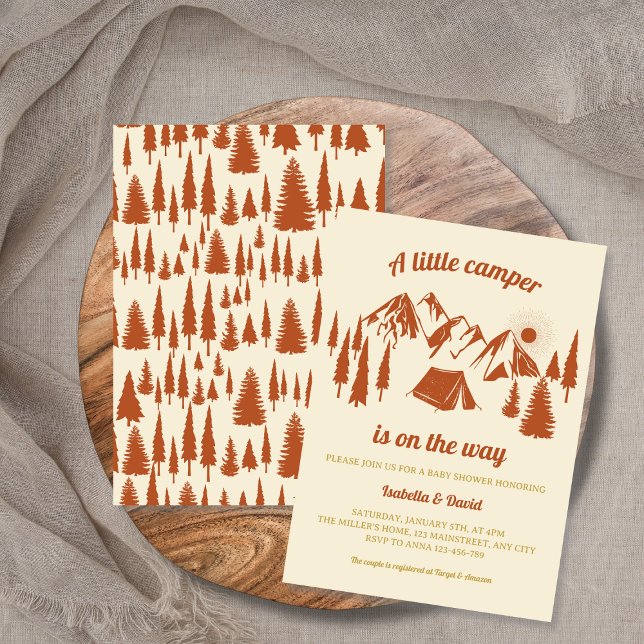 Little Camper Forest Camping Baby Shower Invitation (Little Camper Forest Camping Baby Shower Invitation)
