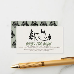Little Camper Hand-drawn Tent Baby Book Request Enclosure Card