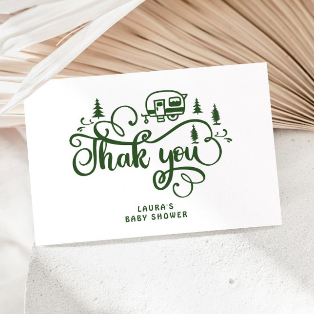 Little camper is on the way Baby shower Thank you Card (Creator Uploaded)