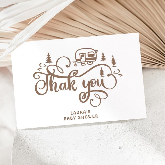 Little camper is on the way Baby shower Thank you Card (Creator Uploaded)