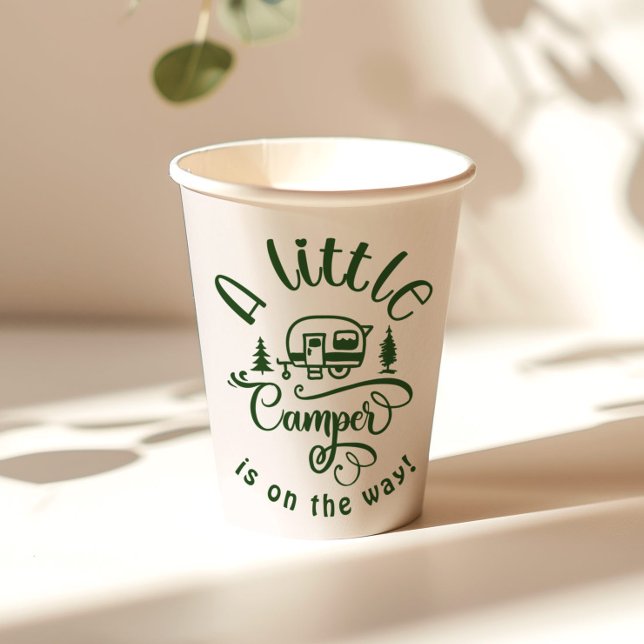 Little Camper is on the way minimalist green Paper Cups (Creator Uploaded)