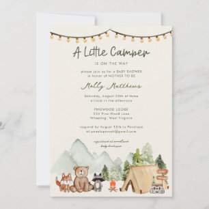 Little Camper Woodland Rustic Baby Shower  Invitation