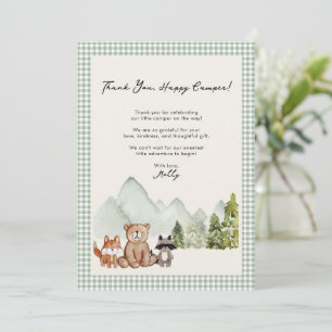 Little Camper Woodland Rustic Baby Shower  Thank You Card