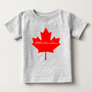 Little Canadian red maple leaf Canada baby shirt
