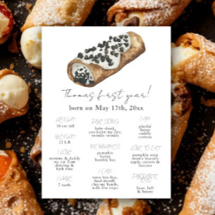 Little Cannoli First Birthday Milestone Birthday Poster