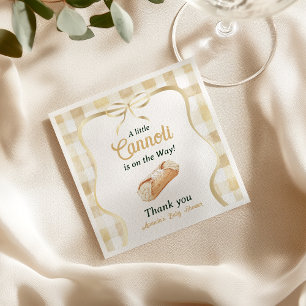 Little Cannoli Neutral Beige Italian Baby Shower Napkin