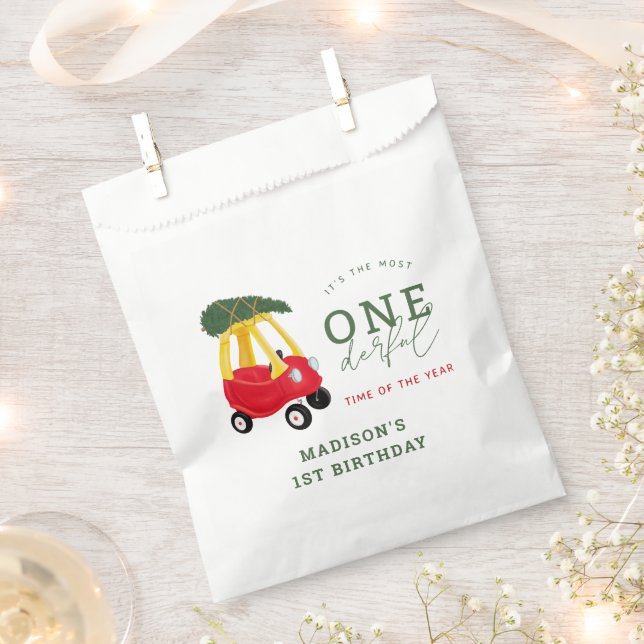 Little Car Holiday Onederful Birthday Favours  Favour Bags (Clipped)