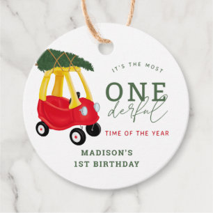 Little Car Holiday Onederful Birthday Favours Favour Tags