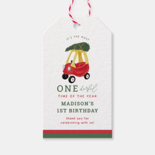 Little Car Holiday Onederful Birthday Favours Gift Tags