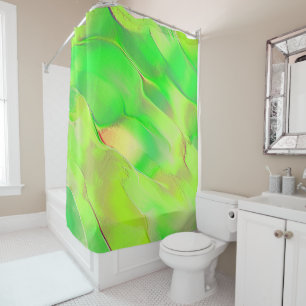 Little carved in aged vivid green shower curtain