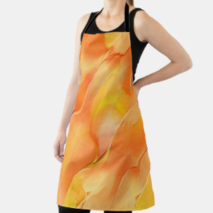 Little carved in yellow and many orange apron