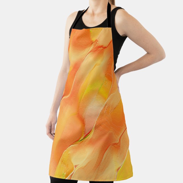 Little carved in yellow and many orange apron (Insitu)