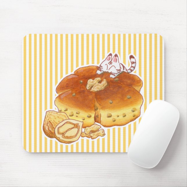 Little Cat & Walnut bread Mouse Pad (With Mouse)
