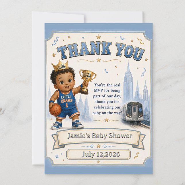 Little Champ Thank You Invitation (Front)