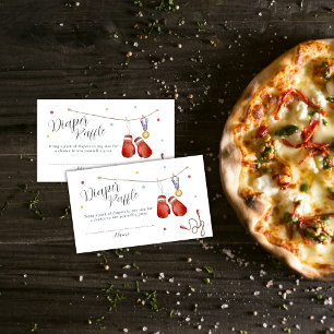 Little Champion Boxing Diaper Raffle Baby Shower Enclosure Card