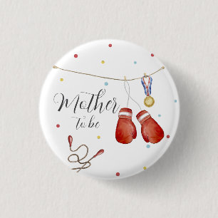 Little Champion Boxing Mother to be Baby Shower 3 Cm Round Badge