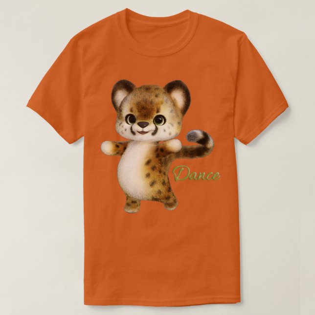 Little Cheetah cat Dancing T-Shirt (Design Front)