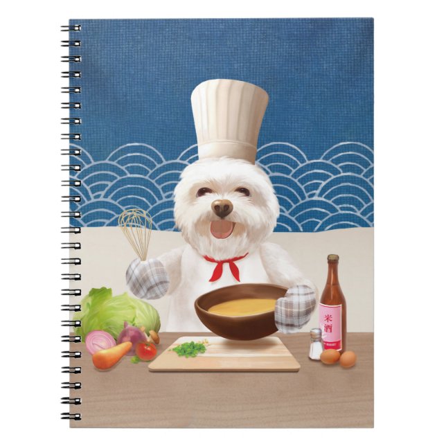 Little Chef Bichon: Asian Cooking Kitchen Art Notebook (Front)