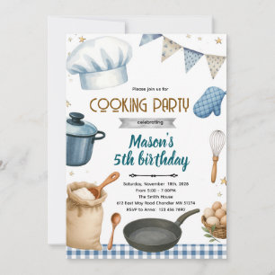 Little Chef cooking baking party invitation