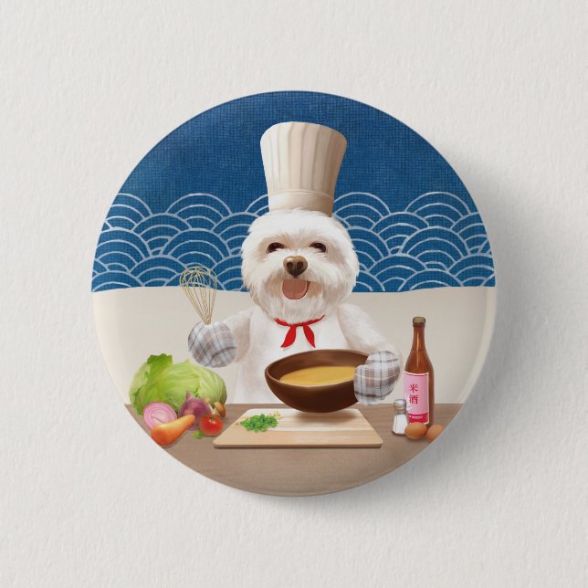Little Chef Dog 6 Cm Round Badge (Front)