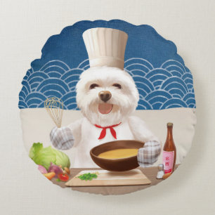 Little Chef Dog Round Cushion