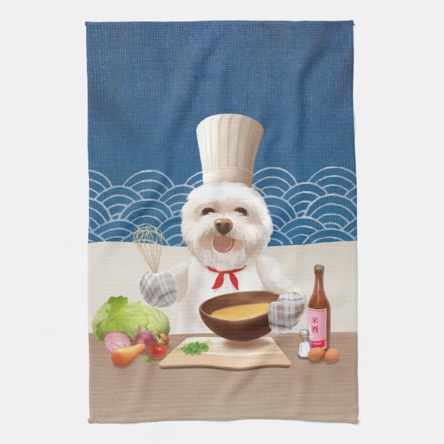Little Chef Dog Tea Towel (Vertical)