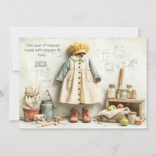 Little Chef Girl – 1st Birthday Cooking Fun Invitation