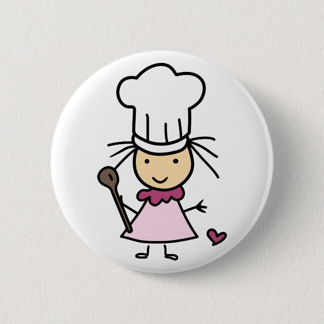 Little Chef Girl 6 Cm Round Badge (Front)