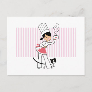 Little Chef Illustration on Postcard