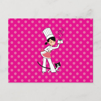 Little Chef Illustration on Postcard