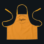 LITTLE CHEF Personalised Name Year  Apron<br><div class="desc">Let's get baking. Customise the Name and established year as you need on this kid's apron. This personalised apron on orange with white type. Stylish typography style treatment. Encourage the LITTLE CHEF in your life with a special gift.</div>