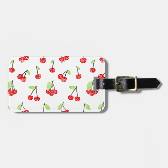 Little cherries luggage tag (Front Horizontal)