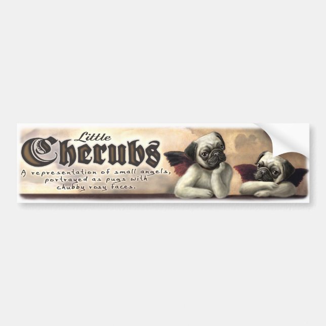 Little Cherub designs for Pug Lovers Bumper Sticker (Front)