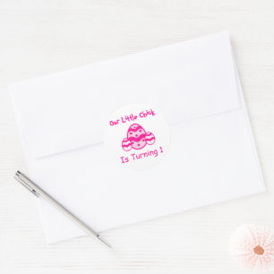 Little Chick 1st Birthday Classic Round Sticker