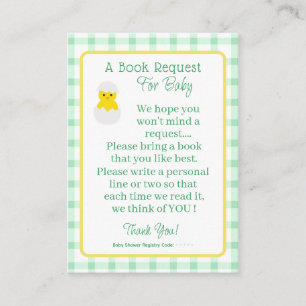 Little Chick Baby Book Request Baby Shower  Enclosure Card