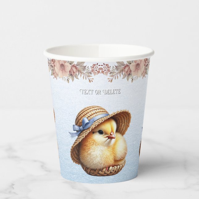 Little Chick Blue Ribbon Paper Cups (Left)