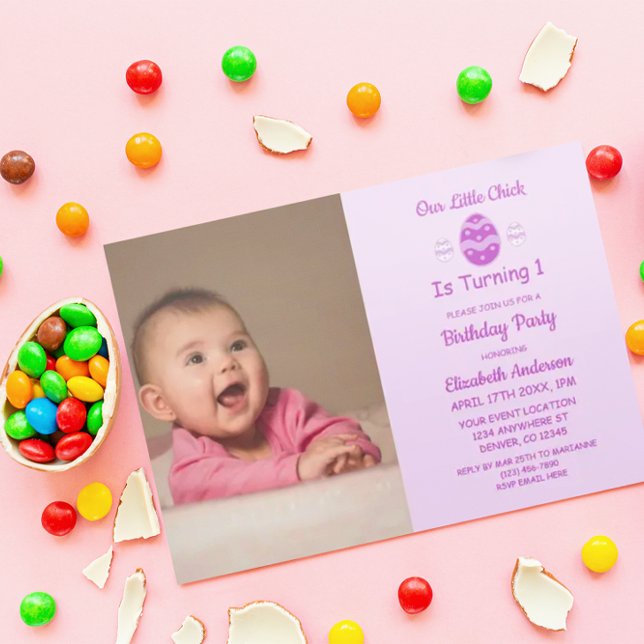 Little Chick Easter 1st Birthday Invitation (Creator Uploaded)