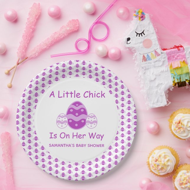 Little Chick Easter Baby Shower Paper Plate (Party)