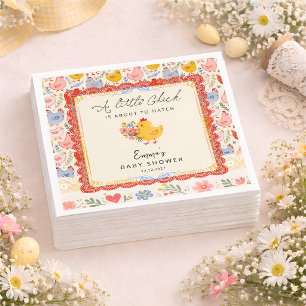 Little Chick Farm Chicken Girl Baby Shower Napkin