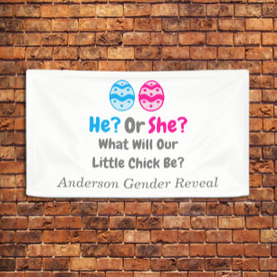 Little Chick Gender Reveal Banner