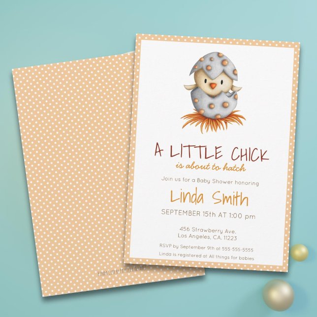 Little chick neutral baby shower invitation (Creator Uploaded)
