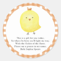 Little Chick - Prayer candle label