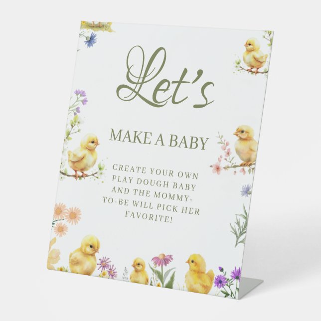 Little chicken  make a Baby Baby Shower Game sign (Front)