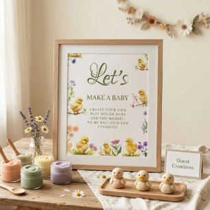 Little chicken  make a Baby Baby Shower Game sign