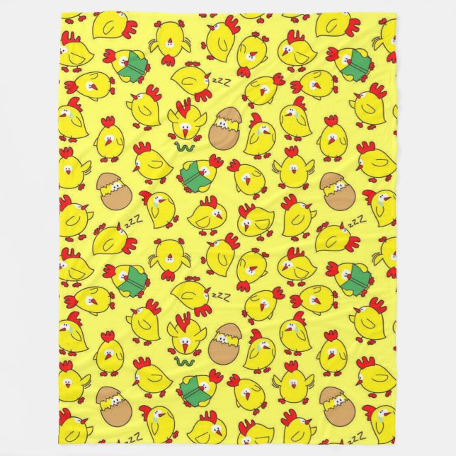 Little Chicky Chicky Fleece Blanket (Front)