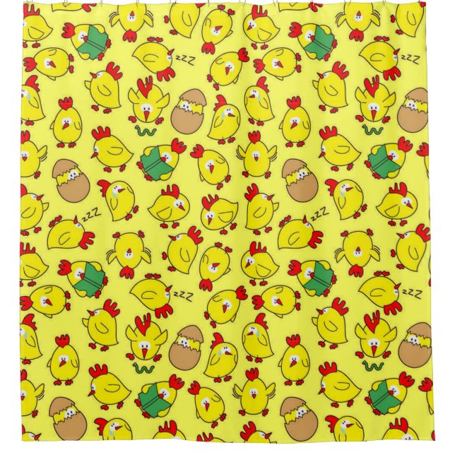 Little Chicky Chicky Shower Curtain (Front)