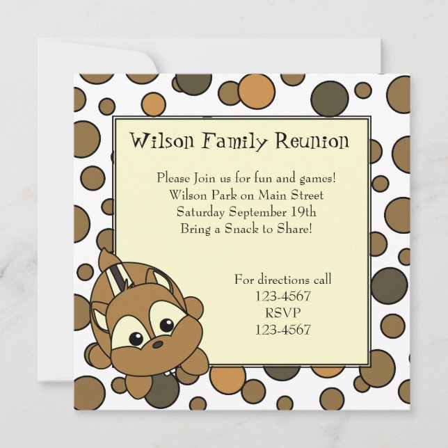 Little Chipmunk Cutie Invitation (Front)